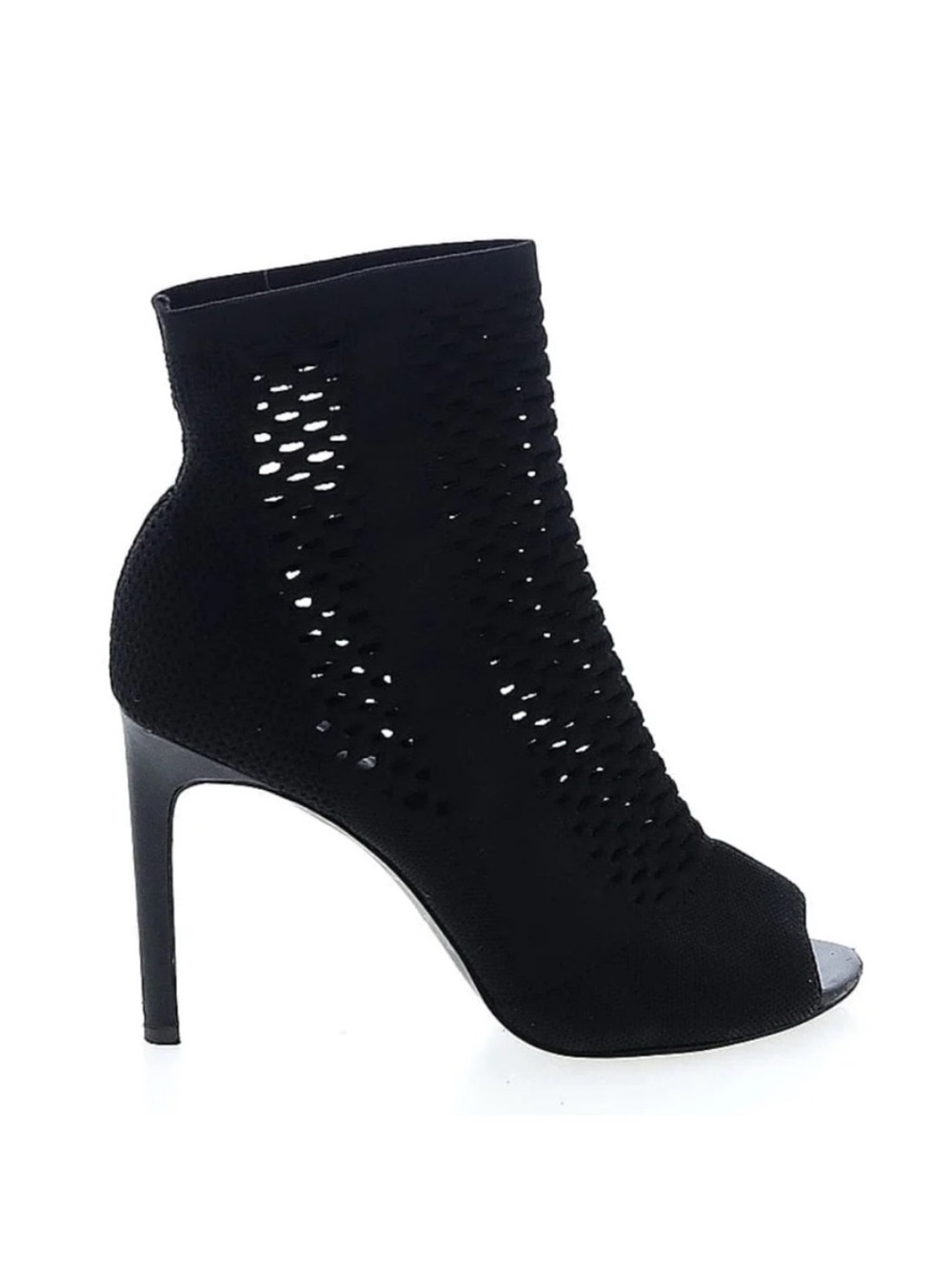 Charles by Charles David Black Perforated Peep-Toe Stiletto Ankle Bootie